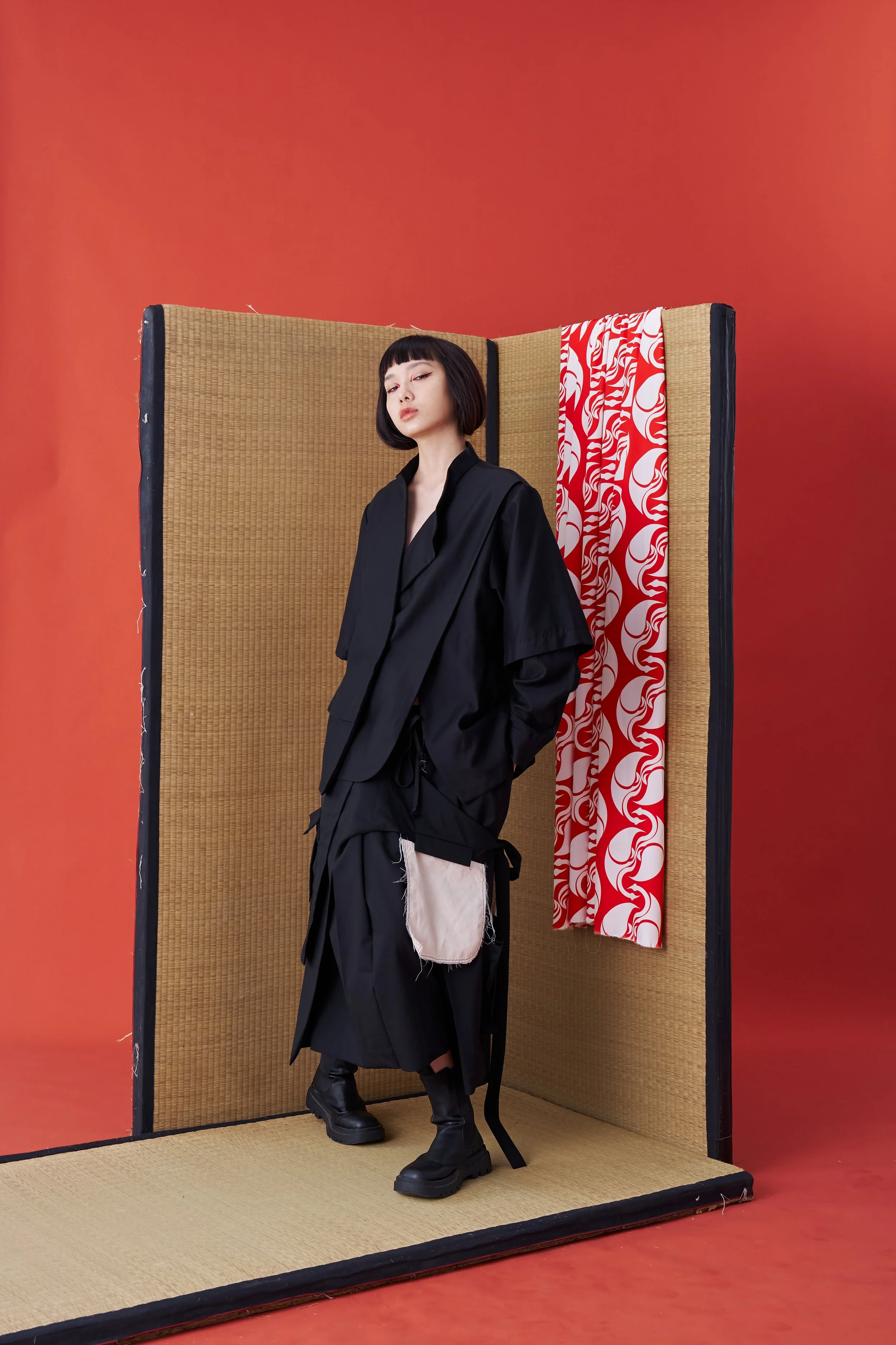 INF Multi-layered Deconstructed Sleeve Shirt (Black) — INF